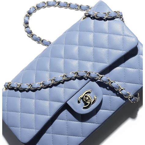 blue chanel bag small.